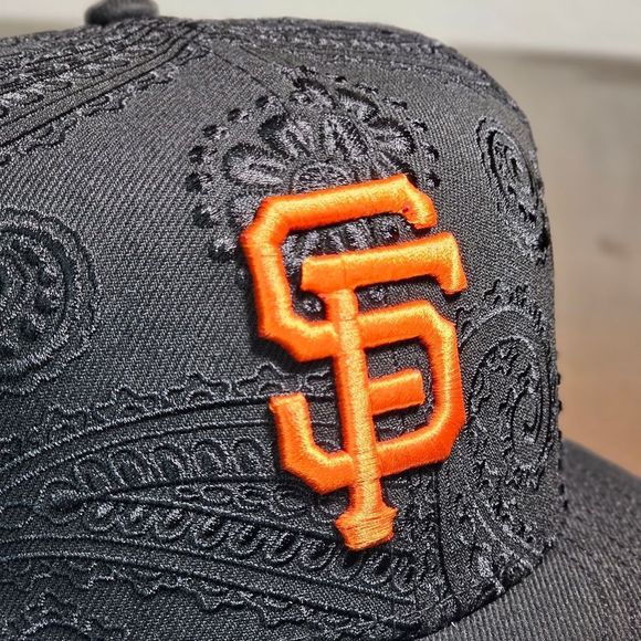 New Era 59Fifty San Francisco Giants Swirl Fitted Hat Black Orange Bandana 7 3/8 - Picture 10 of 14